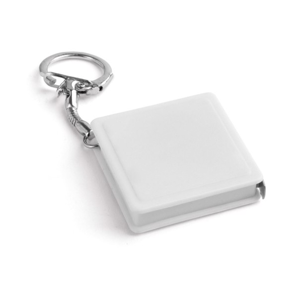 ASHLEY. Keyring with measuring tape - White