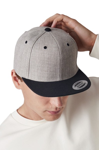 Flat Peak Cap - 6 Panels - White / White