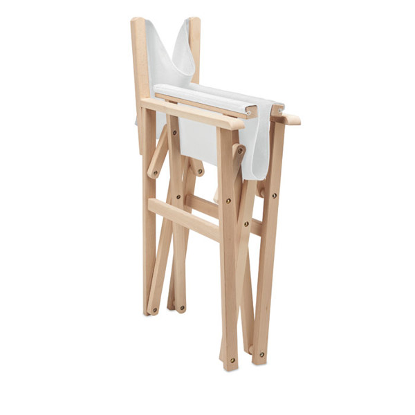 Rimies wooden beach chair, foldable, 80 kg max load - White