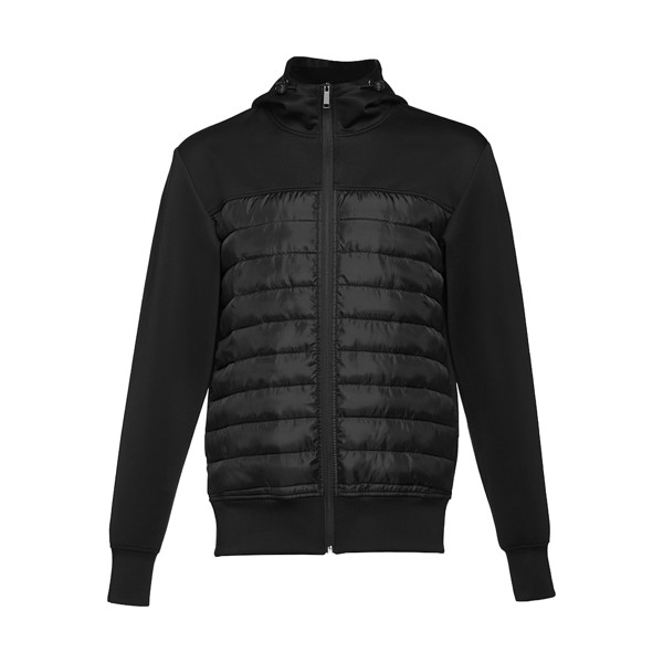 THC SKOPJE. Men's hooded jacket in 300T taffeta - Black / L