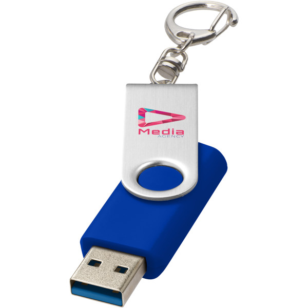Clé USB 3.0 Rotate avec porte-clés - Bleu royal / 32GB