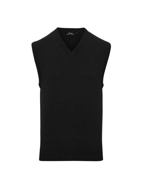 Men's V-Neck Sleeveless Sweater - Black / 2XL