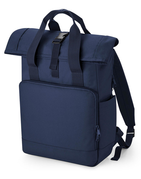 Recycled Twin Handle Roll-Top Laptop Backpack - Grey Marl / ONE SIZE