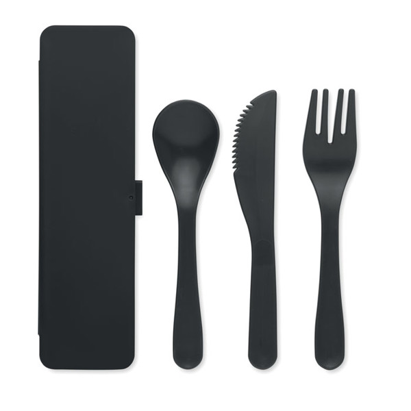 Cutlery set  PP Rigata - Black