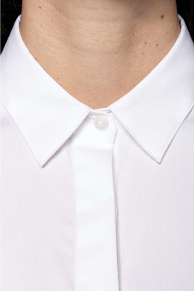 Ladies' Long-Sleeved Twill Shirt - White / M