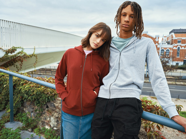 Mikina na zips s kapucňou Iqoniq Abisko z recykl. bavlny - Heather Grey / XS