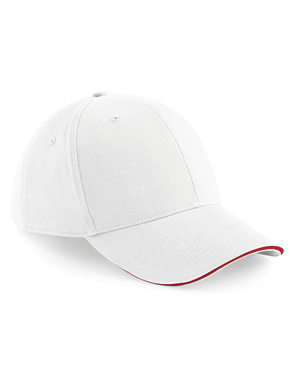 Athleisure 6 Panel Cap - White / Classic Red / One Size