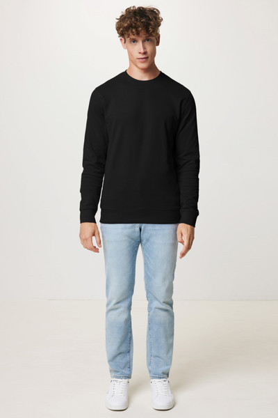 Sweater à col rond en coton recyclé Iqoniq Zion - Noir / L