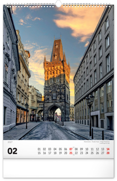 Notique Nástěnný Kalendář Praha 2027, 33 x 46 cm