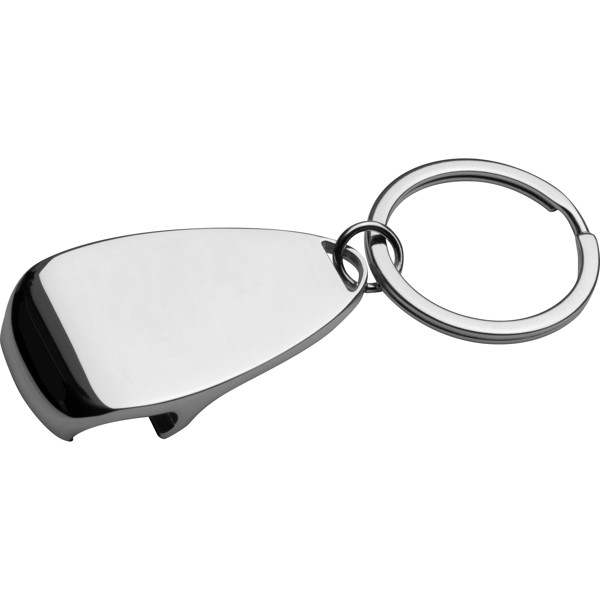 Metal keyring with bottle opener GINO - Silvergrey