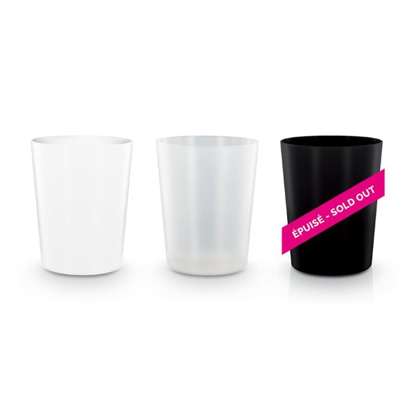 GOBELET PLASTIQUE REUTILISABLE 12 cl RAS BORD - Blanc opaque