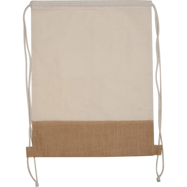 Gymbag with jute bottom EWELINA - White