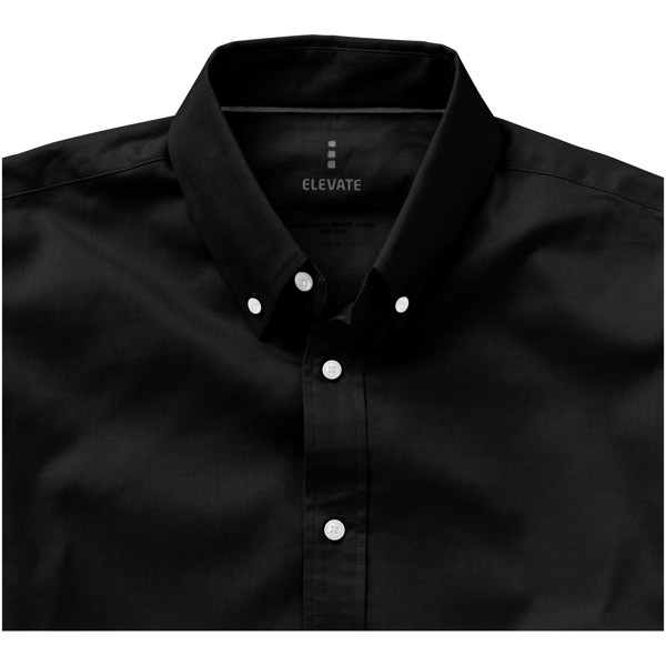 Camisa tipo Oxford de manga larga de hombre "Vaillant" - Negro intenso / L