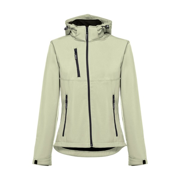 THC ZAGREB WOMEN. Women's softshell jacket with detachable hood and rounded back hem - Pastel Green / XXL