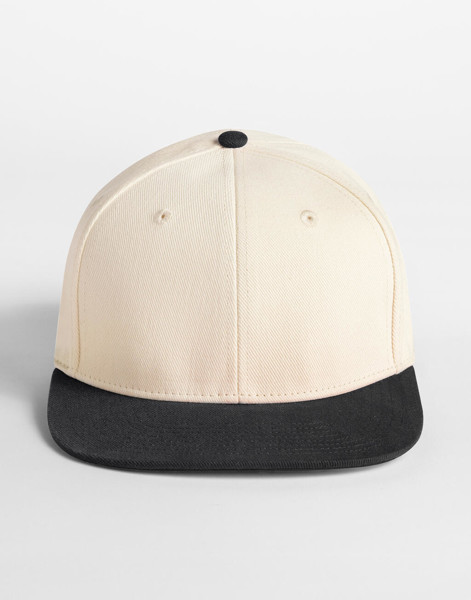 Contrast Flat Peak 6 Panel Cap - Natural / Navy / ONE SIZE