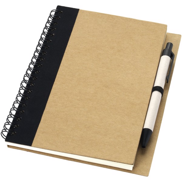 Priestly recycled notebook with pen - Natural / Solid Black