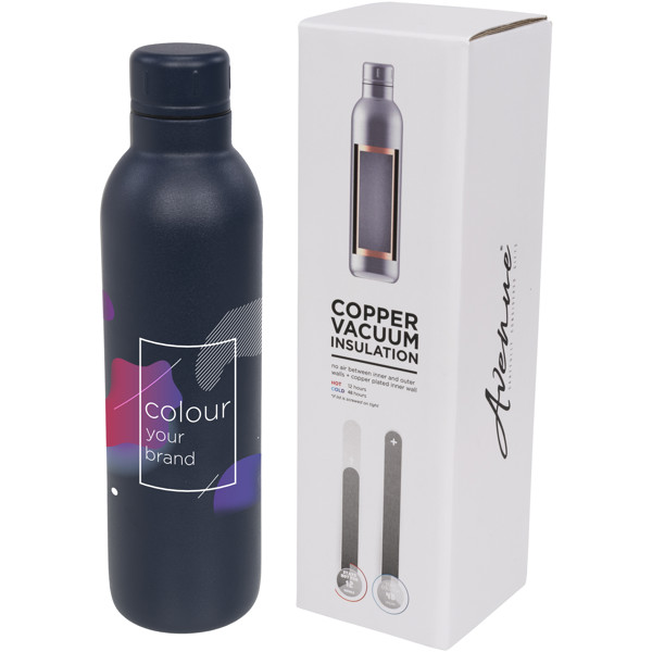 Bouteille de sport de 510ml avec isolation par le vide et couche de cuivre Odin - Bleu