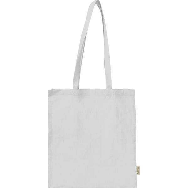 Cotton bag with long handles made from recycled cotton and RPET GLEN - White