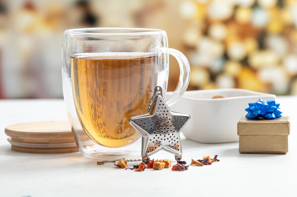 Weihnachts-Teeei Suodatee, Stern - Silber