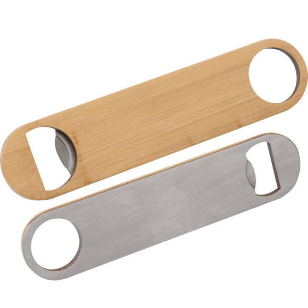 Bamboo-metal bottle opener COLIN - Beige
