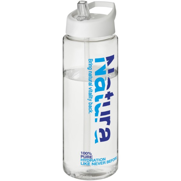 H2O Vibe 850 ml sportovní lahev s víčkem s hubičkou - Průhledná / Bílá