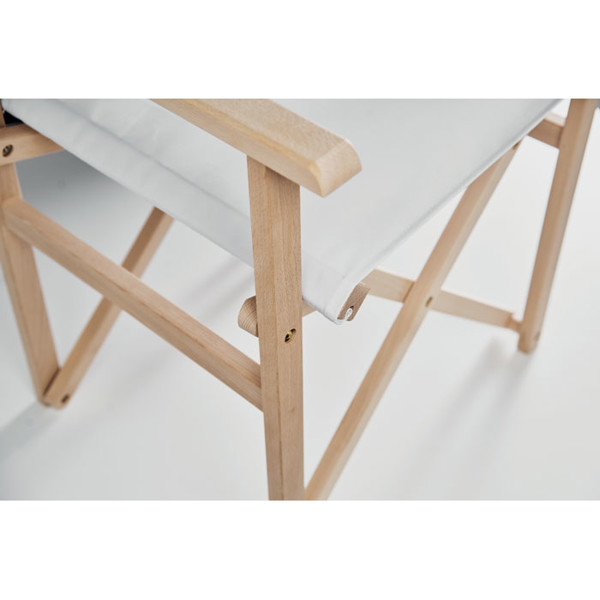 Rimies wooden beach chair, foldable, 80 kg max load - White