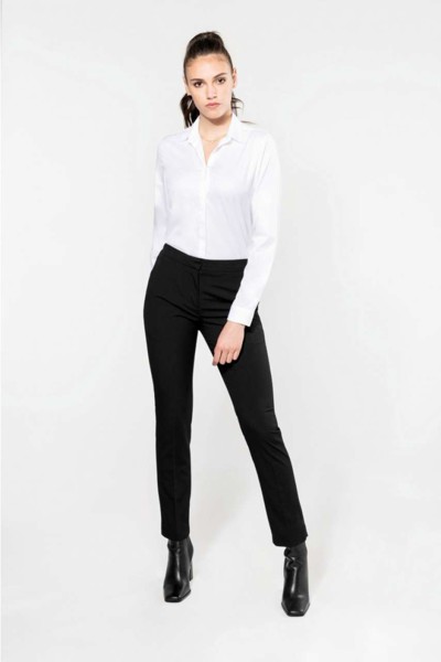Ladies' Long-Sleeved Twill Shirt - White / 2XL