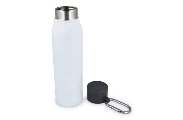 Bouteille isotherme à mousqueton, finition mate, 600 ml - Blanc