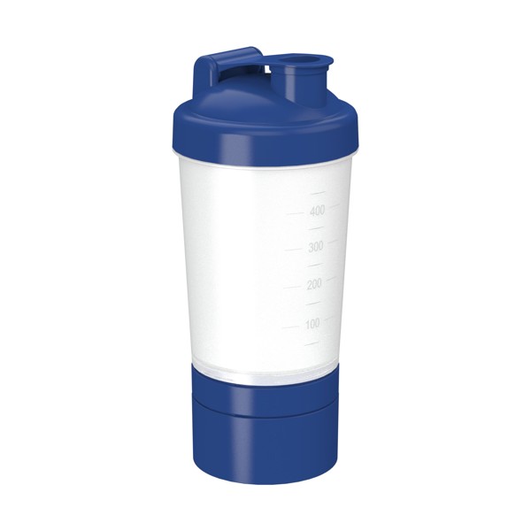Shaker "Protein", Pro, 0.40 L, Version 3 - Transparent / Teal
