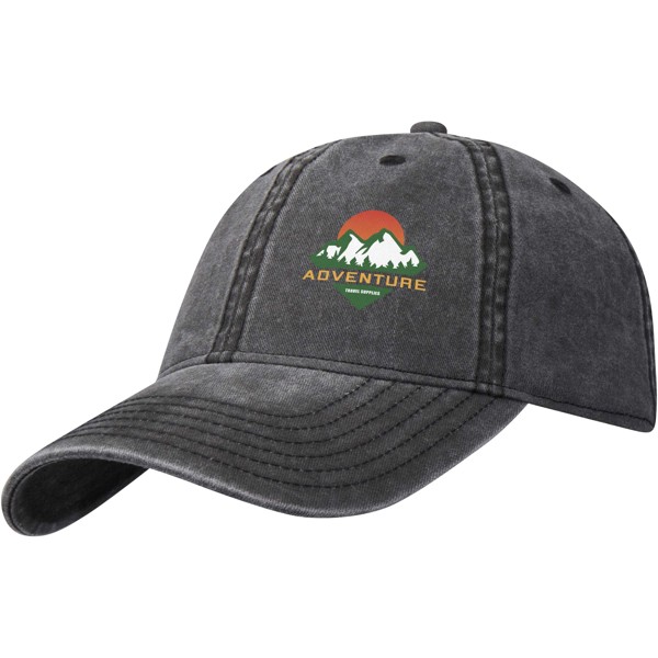 Casquette lavée à 6 panneaux Grafton - Noir