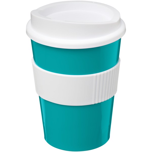 Tazza Americano® medio da 300 ml con grip - Azzurro acqua / Bianco