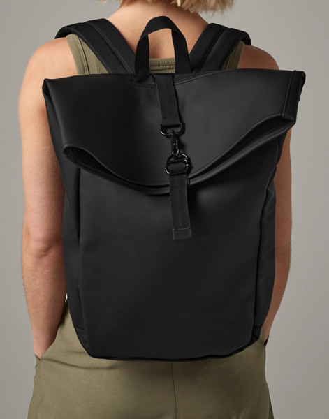 Matte Pu Rolltop Backpack - Black / ONE SIZE