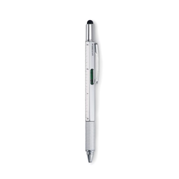 Spirit level pen with ruler Toolpen - Matt Silver