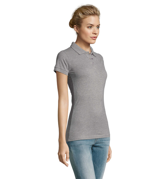 PERFECT Damskie POLO 180g Perfect Women - Szary melanż / 3XL