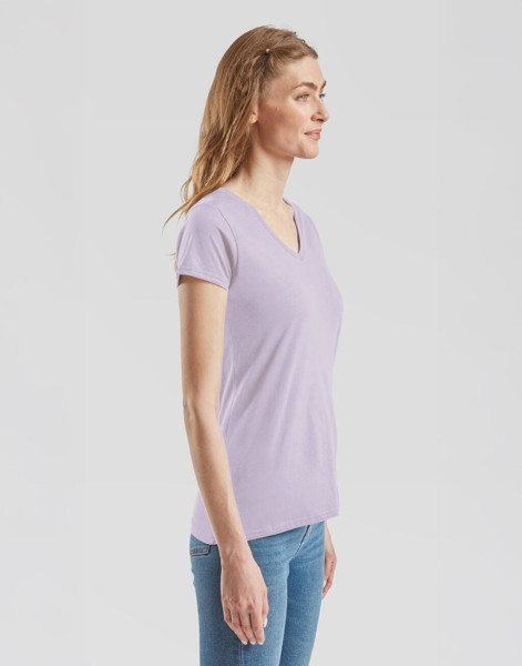 Ladies' Iconic 150 V Neck T - Powder Rose / XS