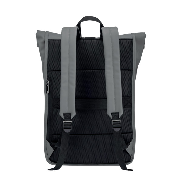 Zaino Porta Pc In Soft Pu Water Resistant Con Sistema Di Aggancio Ai Trolley - Grigio