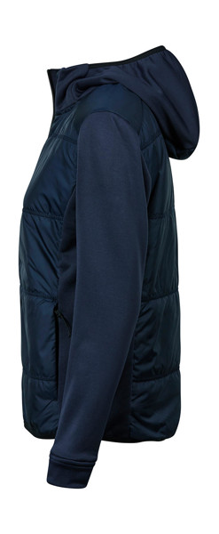 Womens Hybrid-Stretch Hooded Jacket - Deep Green / Black / 3XL