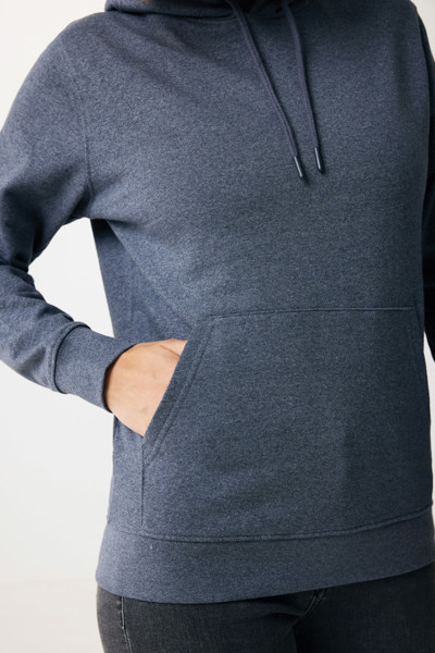 Sweat à capuche en coton recyclé et non teinté Iqoniq Torres - Heather Navy / L