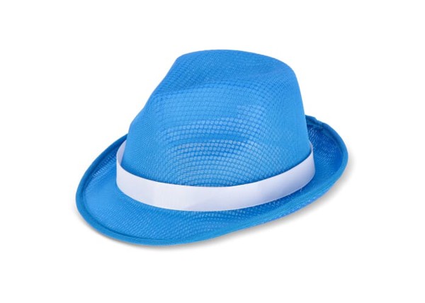 Chapeau en polyester avec bande - Bleu