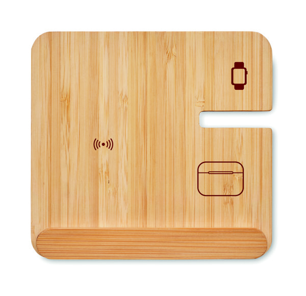 Boogar wireless charger, 15W, bamboo case
