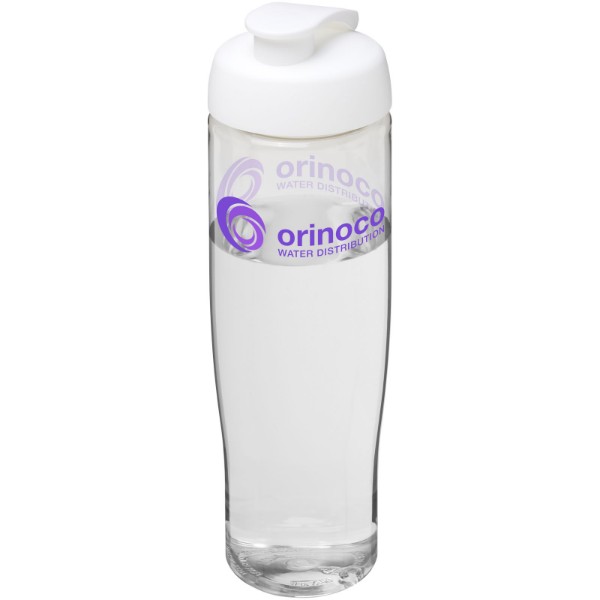Sportovní láhev s vyklápěcím víčkem H2O Tempo® 700 ml - Průhledná / Bílá
