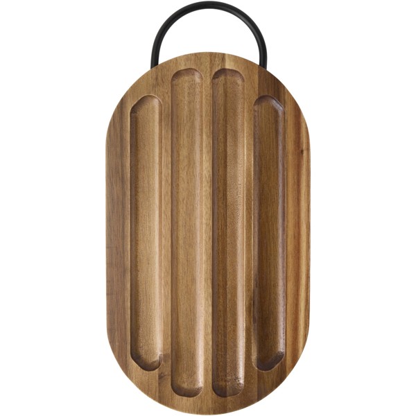 Planche à découper Prestige en acacia avec couteau à pain