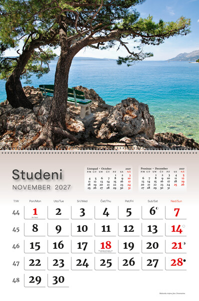 Preklopni zidni kalendar – Obala i more