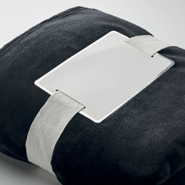Davos blanket flannel fleece, 280 g/m², 150x120 cm - Black