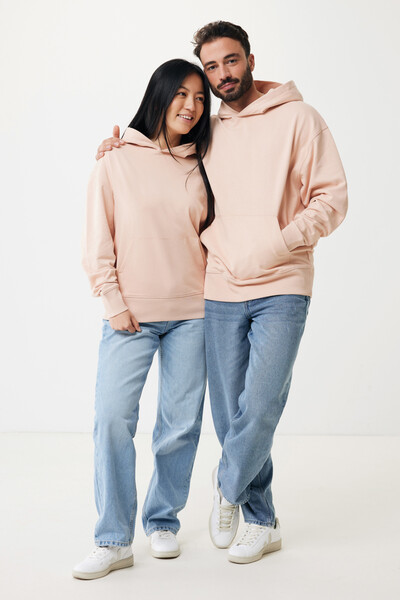 Iqoniq Yoho recycled cotton relaxed hoodie - Peach Nectar / L