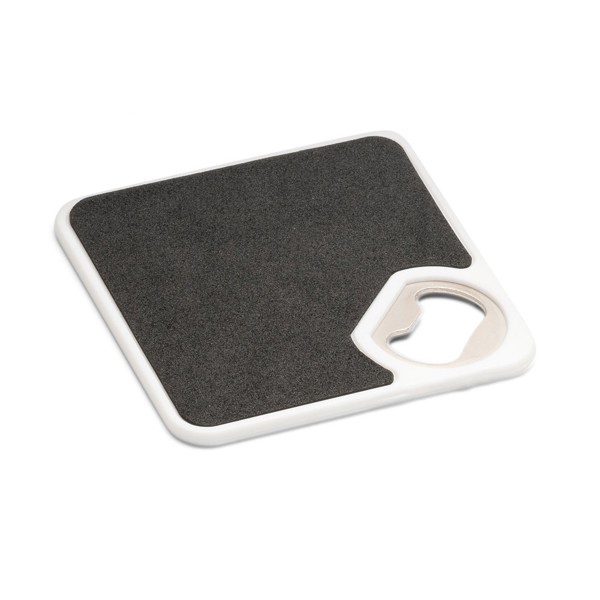 FUNFAYE. Coaster with bottle opener - White