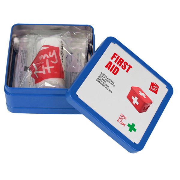 Kit de premiers secours Mykit en métal - Bleu