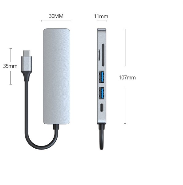 USB-C HUB 6in1