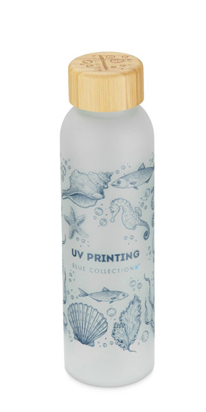 Recycled glass bottle NILLO 500 ml - blue