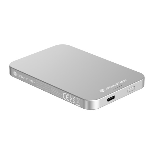 Urban Vitamin Richmond 5000mAh Powerbank aus RCS Plastik/Alu - Silber